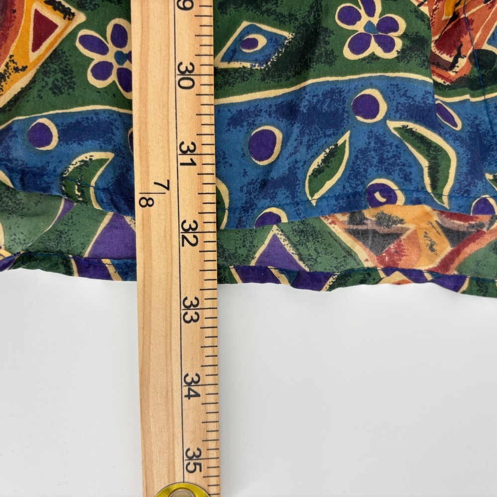 Jane Ashley Silk Button Up Shirt Womens Medium Multicolor Excellent Abstract Art - Picture 4 of 6